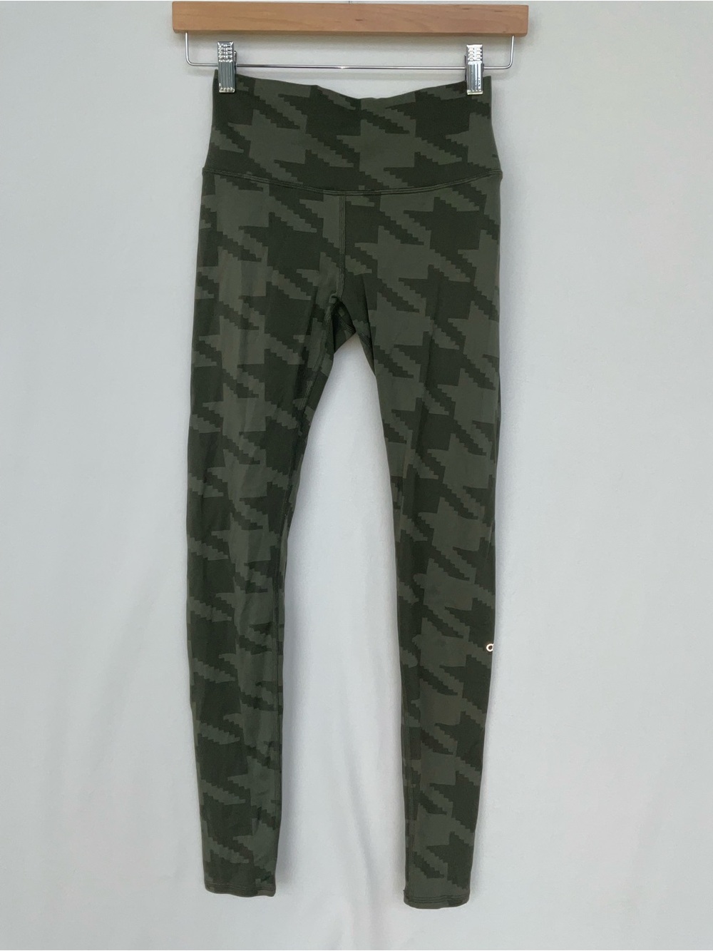 ALO Yoga Olive Houndstooth High-Rise Leggings